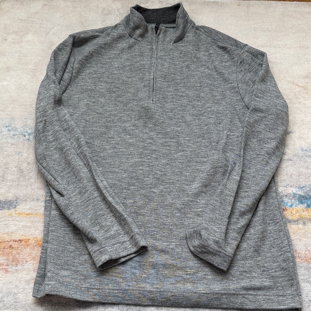 (149)Banana Republic Men's Gray Zip-Up Sweater